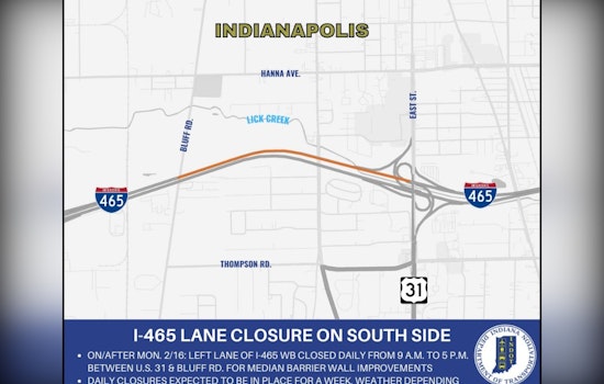 Indianapolis Motorists Alert as Lane Restrictions on I-465 and I-69 Begin for Road Repairs Starting February 16