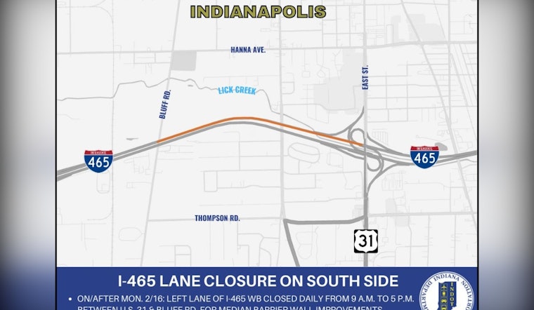 Indianapolis Motorists Alert as Lane Restrictions on I-465 and I-69 Begin for Road Repairs Starting February 16