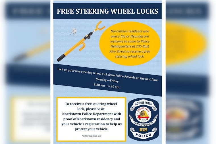 Kia Thieves Hit Norristown Streets, Cops Roll Out Free Wheel Locks