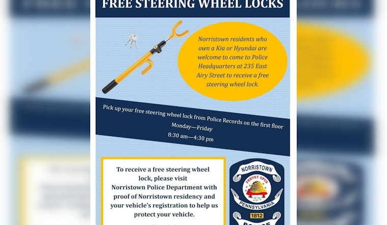 Kia Thieves Hit Norristown Streets, Cops Roll Out Free Wheel Locks