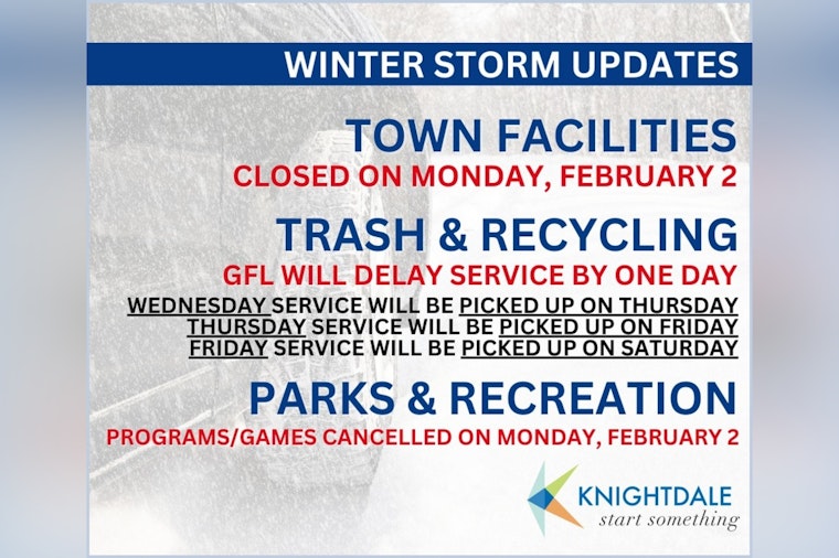 Knightdale Officials Announce Closures and Safety Measures Amidst Winter Storm Gianna