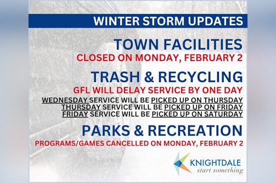 Knightdale Officials Announce Closures and Safety Measures Amidst Winter Storm Gianna