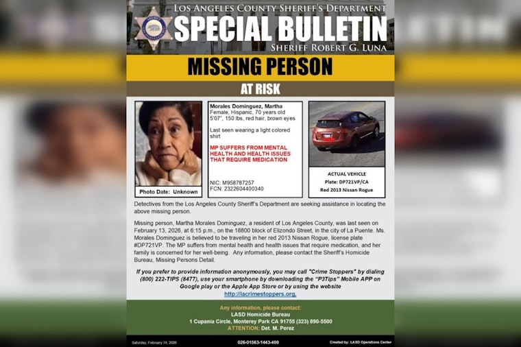 La Puente Street Search: Deputies Race To Find Missing 70-Year-Old Martha Morales Dominguez