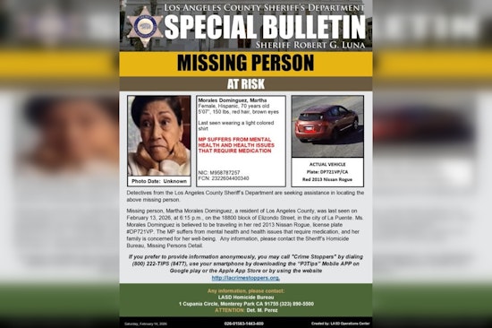 La Puente Street Search: Deputies Race To Find Missing 70-Year-Old Martha Morales Dominguez