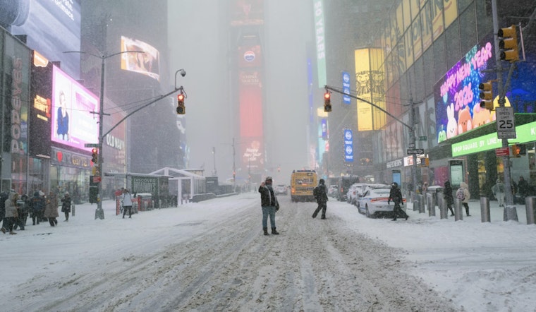 Lower Manhattan Snowplow Swallowed By City Hall Sidewalk Sinkhole