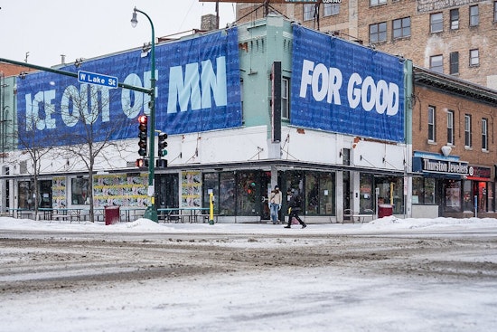 Lyn-Lake Pizza Joint Turns Corner Into Giant 'ICE Out of MN' Billboard