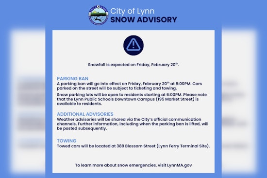 Lynn Imposes Citywide Parking Ban Ahead of Friday Snowstorm