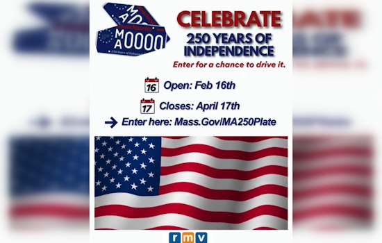 Massachusetts RMV Launches "250 Years of Independence" Special License Plate Lottery