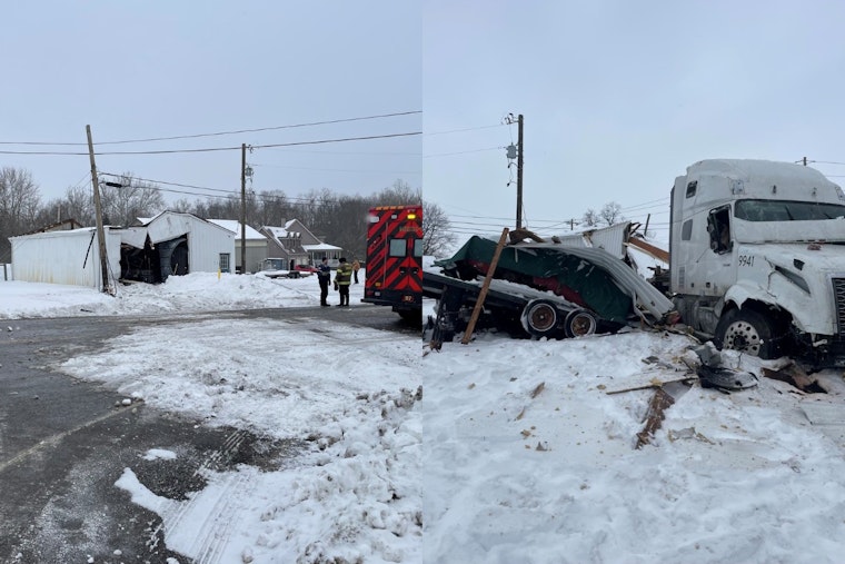 Medina County Road Closure and Utility Outages After Semi-Trailer Strikes Barn