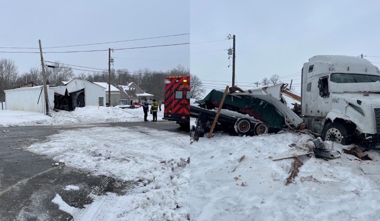 Medina County Road Closure and Utility Outages After Semi-Trailer Strikes Barn