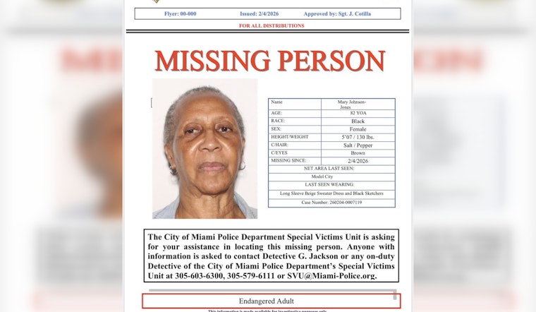 Miami Police Seek Assistance in Search for Missing Elderly Woman, Mary Johnson-Jones, from Model City