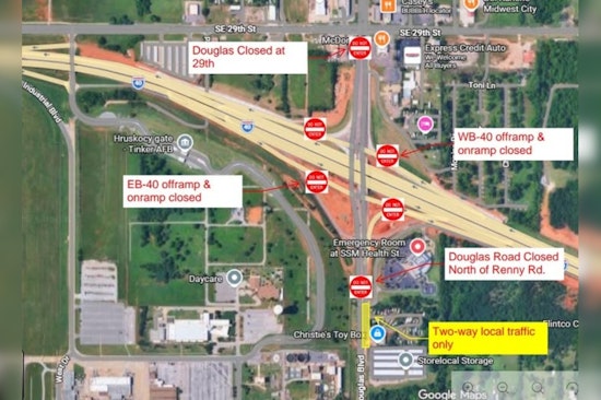 Midwest City Alert, S. Douglas Blvd. Closure for Road Revamping Affects Local Traffic