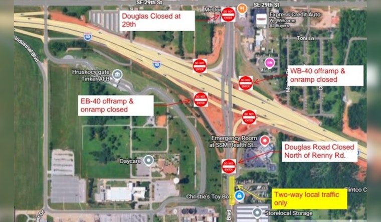 Midwest City Alert, S. Douglas Blvd. Closure for Road Revamping Affects Local Traffic