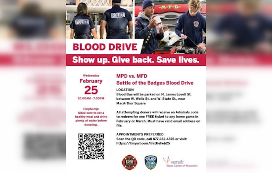 Milwaukee First Responders Compete in "Battle of the Badges" Blood Drive for Bragging Rights and Lives Saved