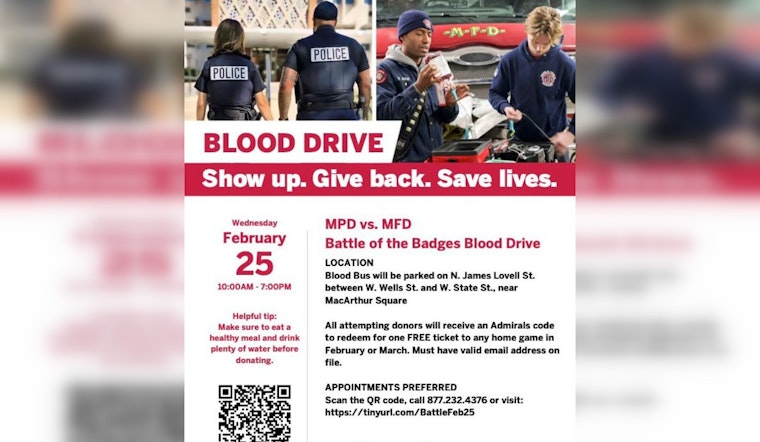 Milwaukee First Responders Compete in "Battle of the Badges" Blood Drive for Bragging Rights and Lives Saved