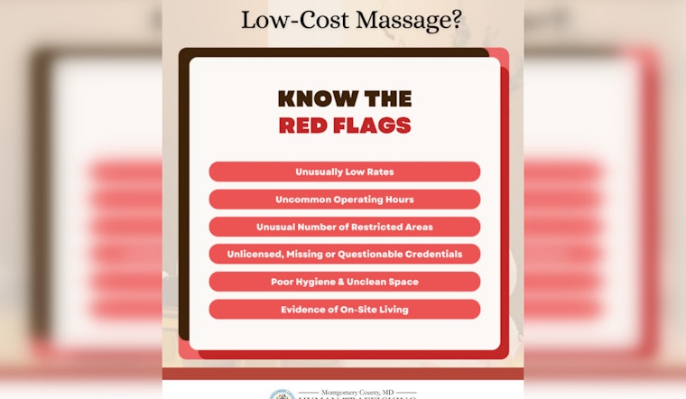 Montgomery County Launches "Look Before You Book" Campaign to Counter Illegal Massage Businesses and Human Trafficking