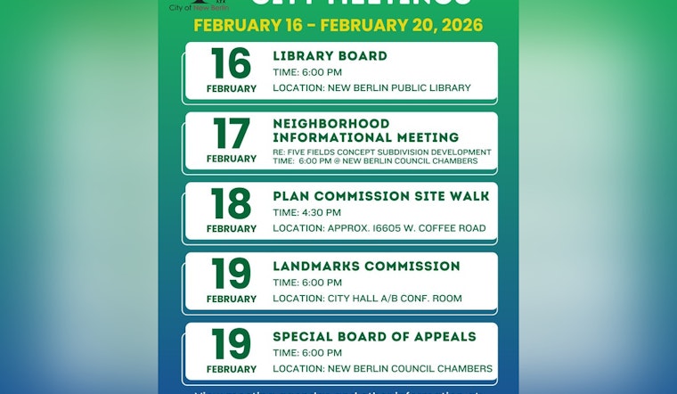 New Berlin Invites Community Involvement with Transparent Meeting Series and Accessible Resources