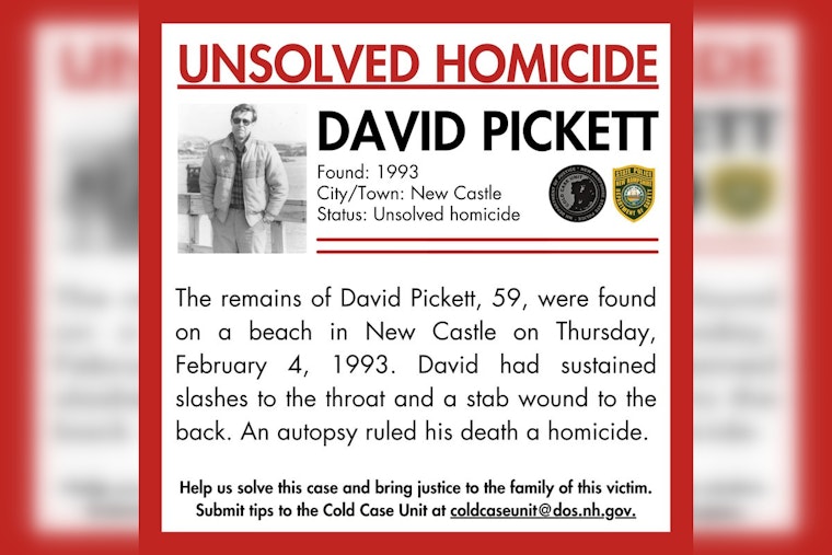 New Hampshire State Police Seek Public Aid in 1993 Cold Case Murder of David Pickett in New Castle