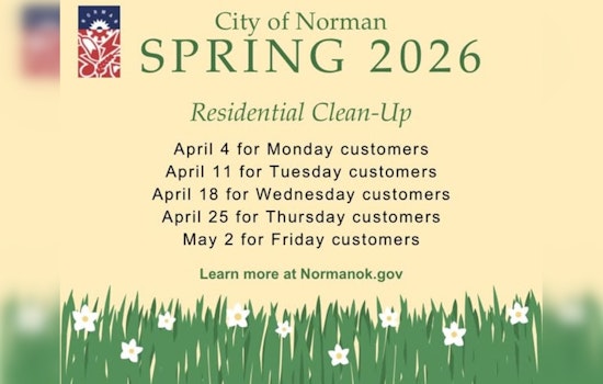 Norman Announces Residential Spring Clean-Up Schedule as Bulk Waste Disposal Starts April 4