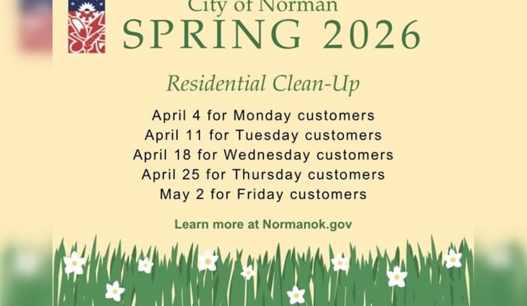Norman Announces Residential Spring Clean-Up Schedule as Bulk Waste Disposal Starts April 4