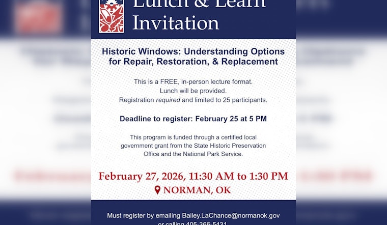 Norman Offers Free Historic Window Care Workshops for Residents and Property Owners