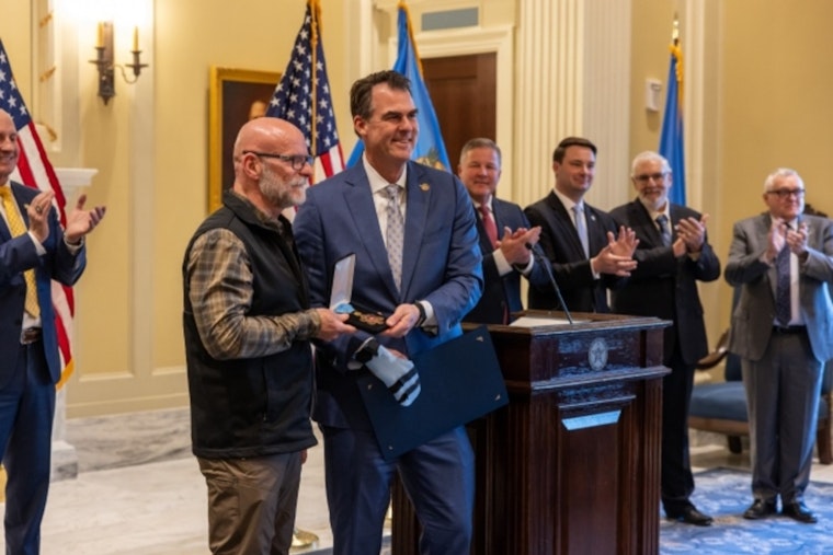 Oklahoma Governor Kevin Stitt Bestows Medal of Valor on Commissioner Tim Tipton for Public Safety Excellence