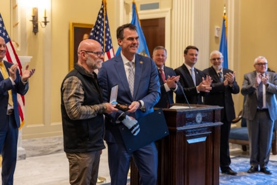 Oklahoma Governor Kevin Stitt Bestows Medal of Valor on Commissioner Tim Tipton for Public Safety Excellence