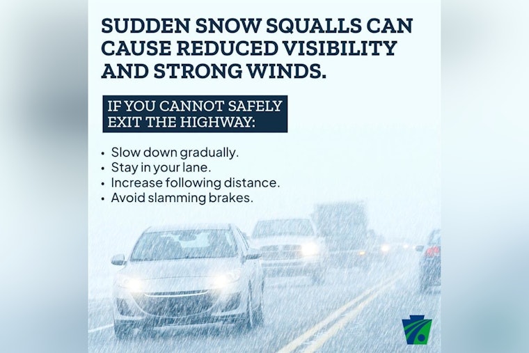 Pa. Snow Squalls Can Turn Your Commute Into a 'Mini Blizzard' Nightmare