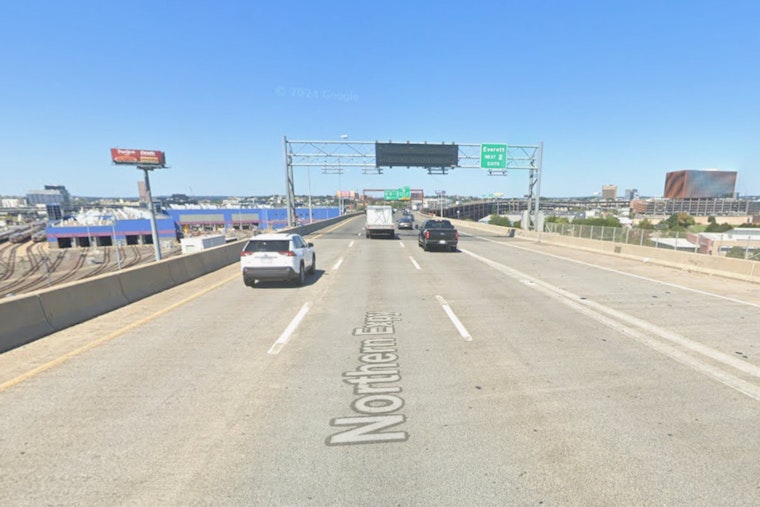 Pickup Truck Teeters on Edge of Zakim Bridge in Boston After Swerving to Avoid Incident