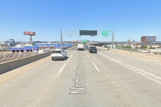 Pickup Truck Teeters on Edge of Zakim Bridge in Boston After Swerving to Avoid Incident