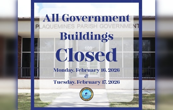Plaquemines Parish Announces Presidents Day and Mardi Gras Closures and Service Interruptions