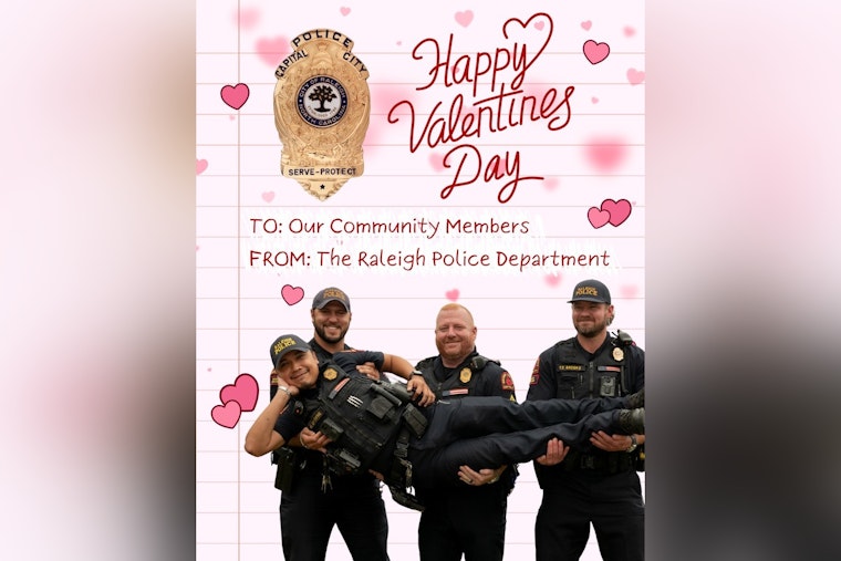Raleigh Police Department Shares Playful Valentine's Day Greetings on Social Media to Connect with Community