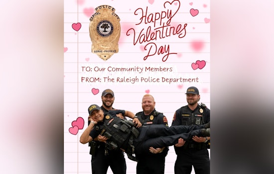 Raleigh Police Department Shares Playful Valentine's Day Greetings on Social Media to Connect with Community