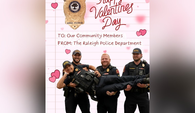 Raleigh Police Department Shares Playful Valentine's Day Greetings on Social Media to Connect with Community