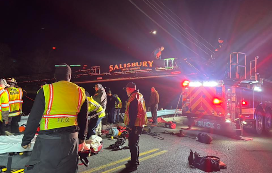 Salisbury Pond Horror as Car Blasts Through Guardrail, Divers Pull 3 to Safety
