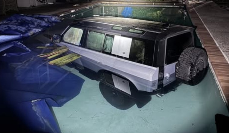 San Mateo Suspected DUI Driver Turns Backyard Pool Into Parking Spot