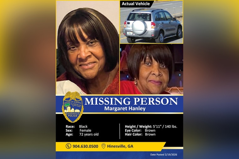 Search Intensifies for Missing Senior Margaret Hanley in Jacksonville as Public Is Urged to Assist
