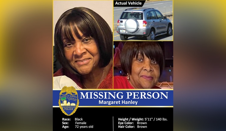 Search Intensifies for Missing Senior Margaret Hanley in Jacksonville as Public Is Urged to Assist