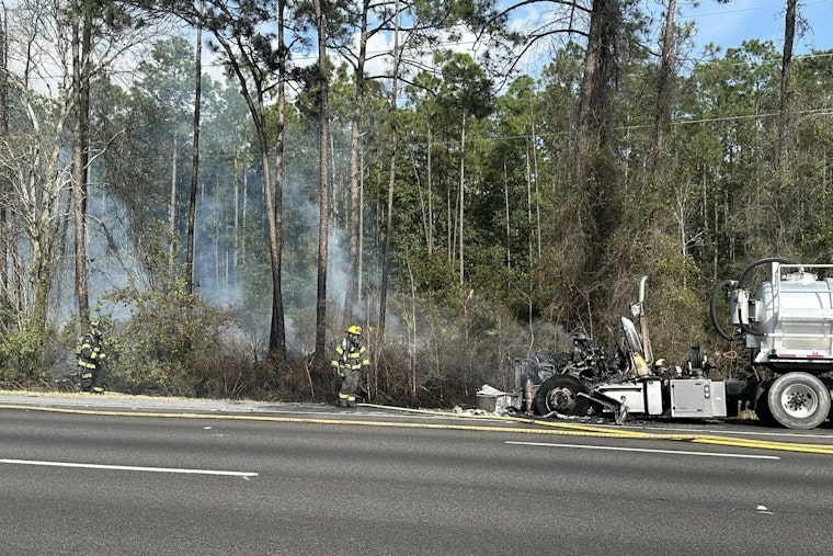 Semi-Truck Blaze on I-95 Northbound Causes Traffic Snarl Near St. Johns County