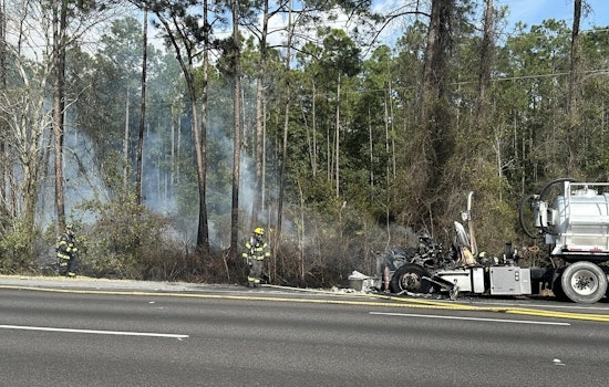 Semi-Truck Blaze on I-95 Northbound Causes Traffic Snarl Near St. Johns County