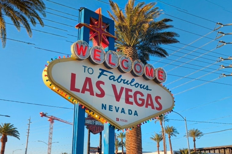 Sin City Bride Says 'I Do' to Her Kawasaki at Vegas Welcome Sign