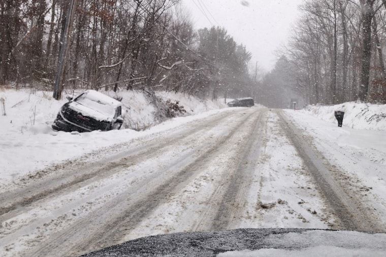 Snow-Slick SR 303 Becomes Ditch Row, Brunswick Commute Stalls Out