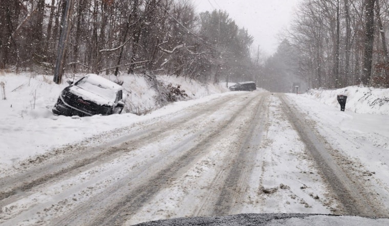 Snow-Slick SR 303 Becomes Ditch Row, Brunswick Commute Stalls Out