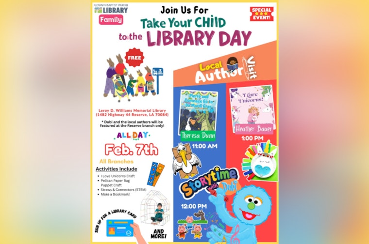 St. John Parish Libraries to Celebrate 'Take Your Child to the Library Day' with Activities and Author Events