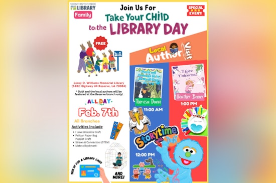 St. John Parish Libraries to Celebrate 'Take Your Child to the Library Day' with Activities and Author Events