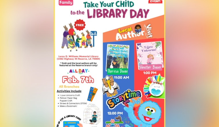 St. John Parish Libraries to Celebrate 'Take Your Child to the Library Day' with Activities and Author Events