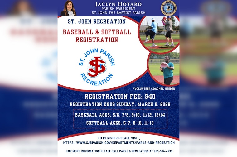St. John the Baptist Parish Opens Registration for Youth Baseball and Softball Season