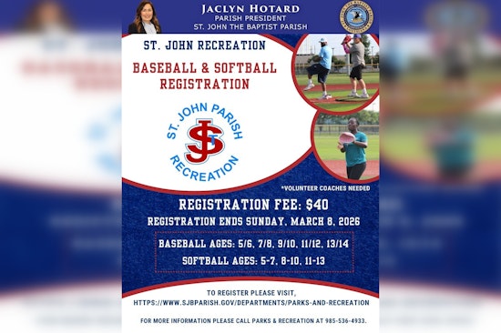 St. John the Baptist Parish Opens Registration for Youth Baseball and Softball Season