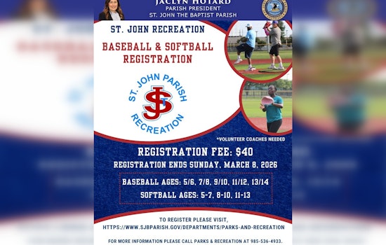 St. John the Baptist Parish Opens Registration for Youth Baseball and Softball Season