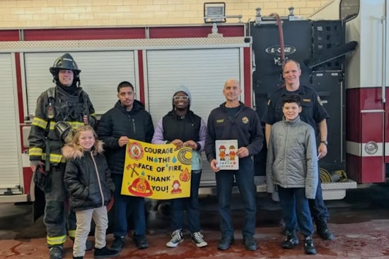 St. Leo the Great School Students Brighten Day at Cleveland's Station 42 with Visits and Cards